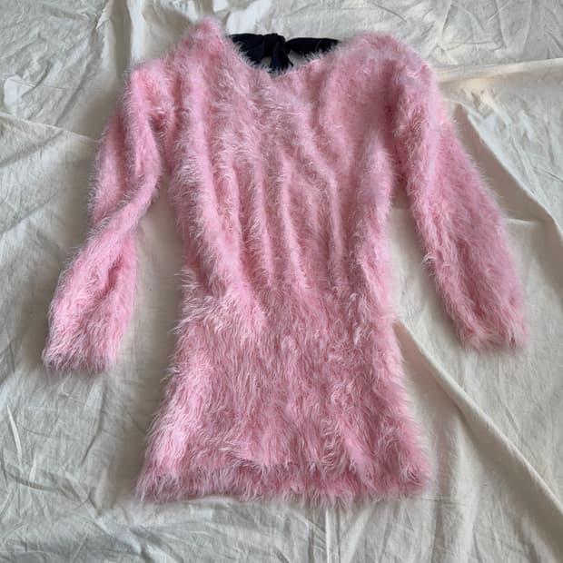 딸기우유 러블리 로걀 오네갸루 폭닥 퍼 원피스