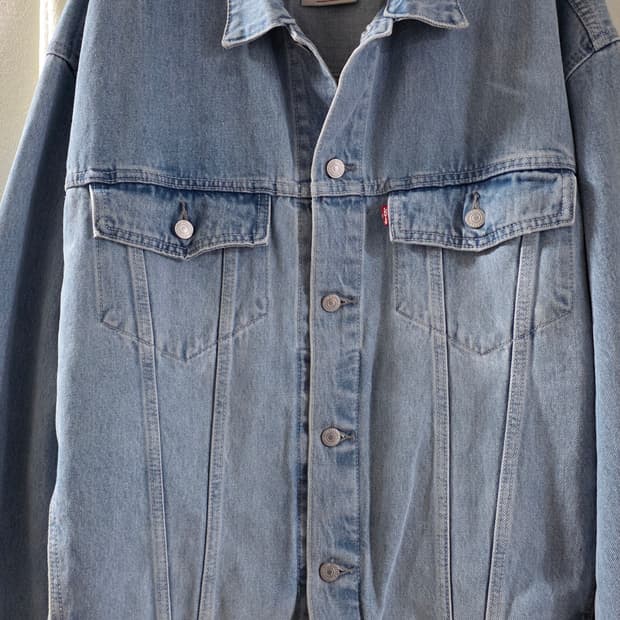 리바이스 빈티지 오버핏 연청 트러커 자켓