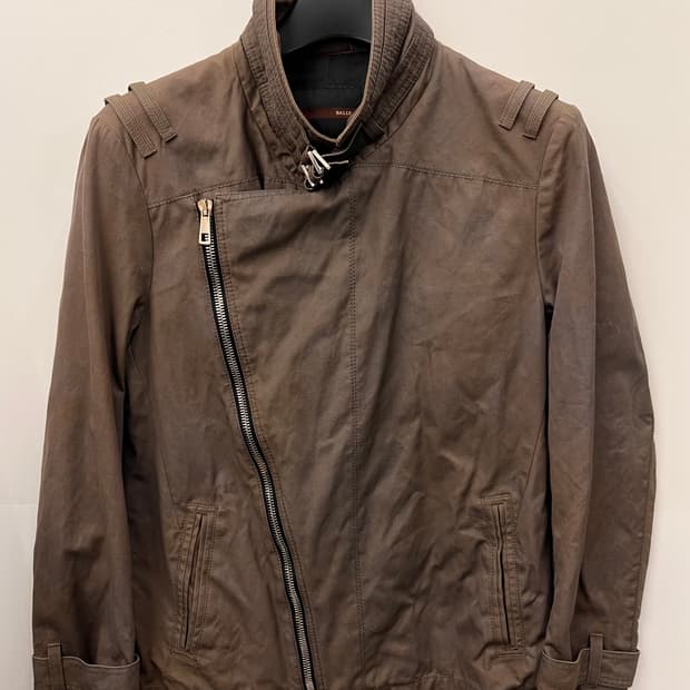 발리 Bally 바이커 코튼 자켓 브라운