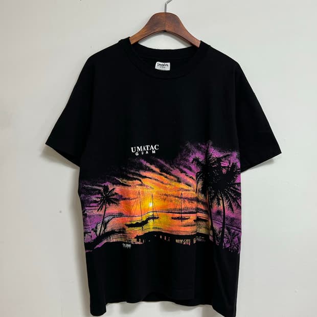 빈티지 90s 야자수 프린팅 티셔츠
