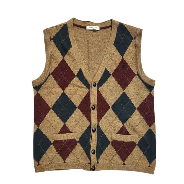 빈폴 아가일 니트 조끼 베스트 (105)