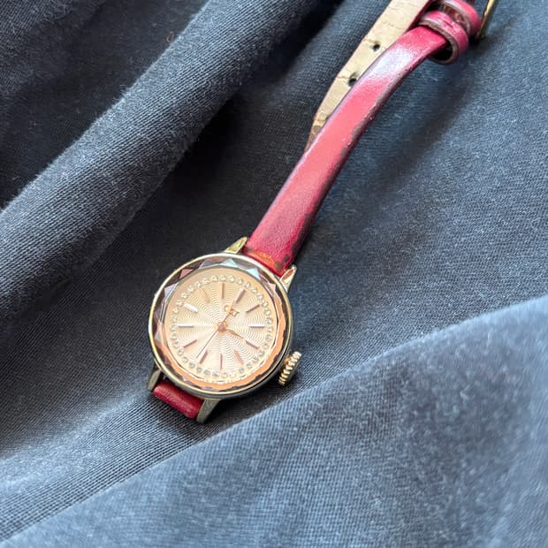 vintage ost leather string watch