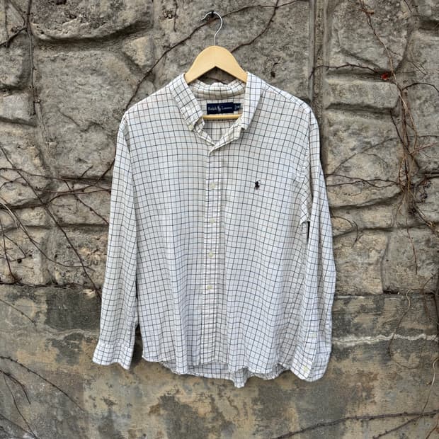 90s 폴로 랄프로렌 빈티지 클래식핏 체크 셔츠 105