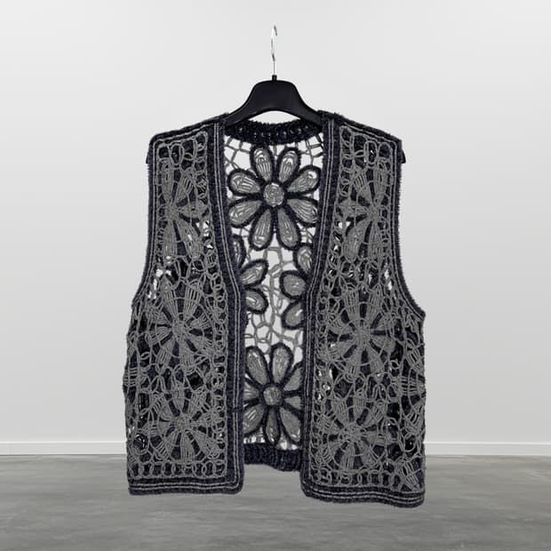 빈티지 크로쉐 니트 베스트