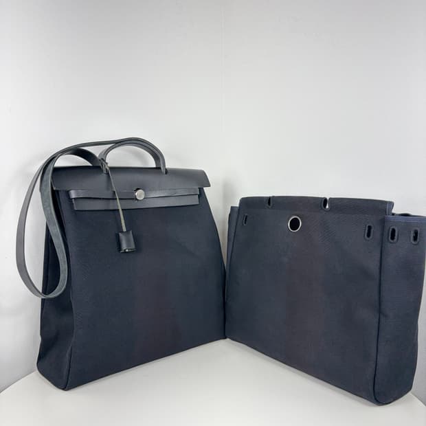 에르메스 에르백39 캔버스 블랙 숄더백