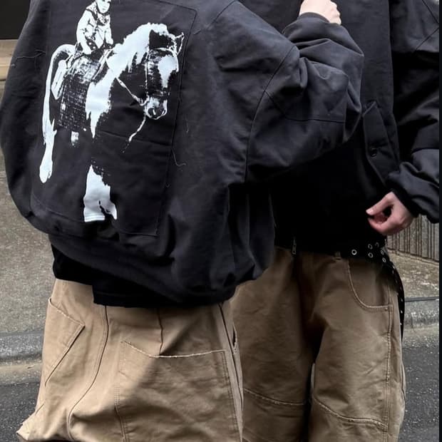 Mjd 카우보이 캔버스 해링턴 자켓