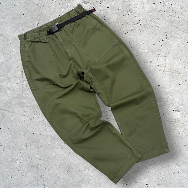 [M] 그라미치 벨트 카키색 면바지 코튼 팬츠 D566