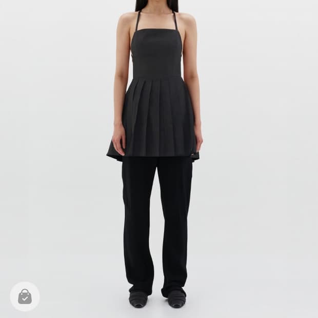 로우클래식 Pleated Mini Dress charcoal