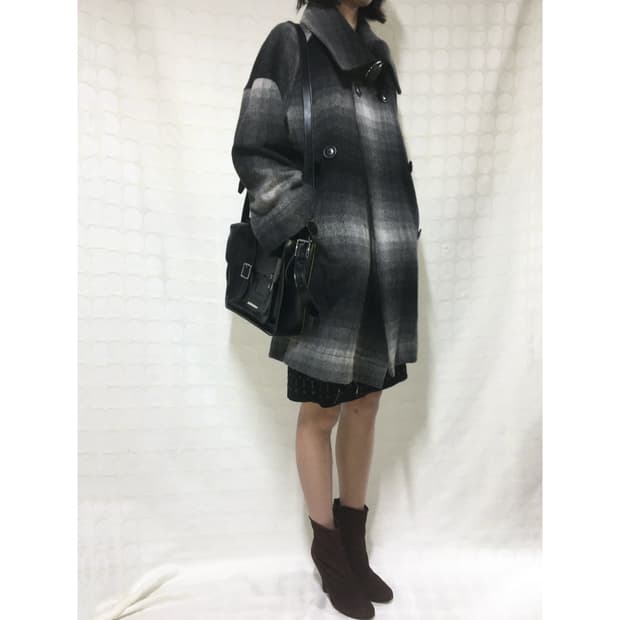 vivienne westwood 울 그라데이션 체크 코트