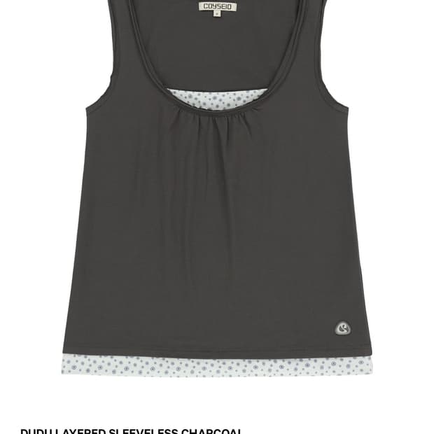 Coyseio dudu layered sleeveless charcoal