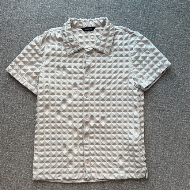 22SS 강혁 피라미드 엠보싱 에어백 하프 셔츠 XL