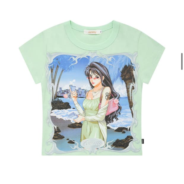 큐리티 C MIIGO X WOMEN GRAPHIC T-SHIRT_MINT