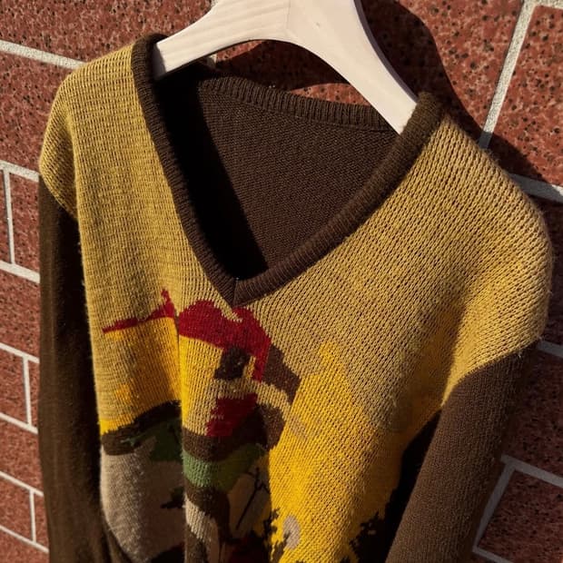 70‘s Lord clayton v-neck knit sweater