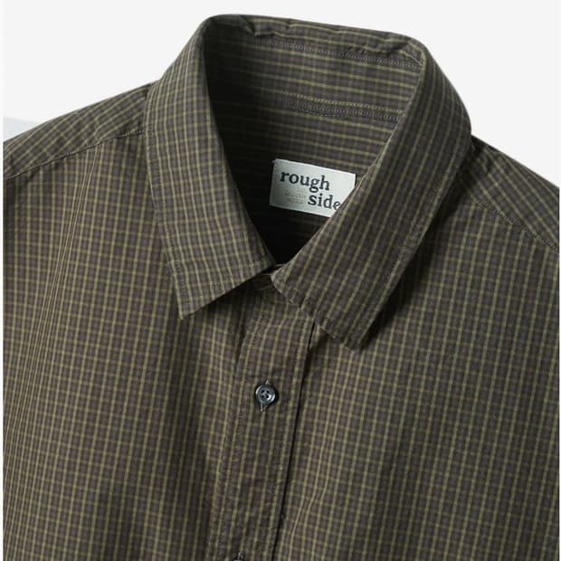 러프사이드 깅엄 체크 셔츠 브라운 1사이즈