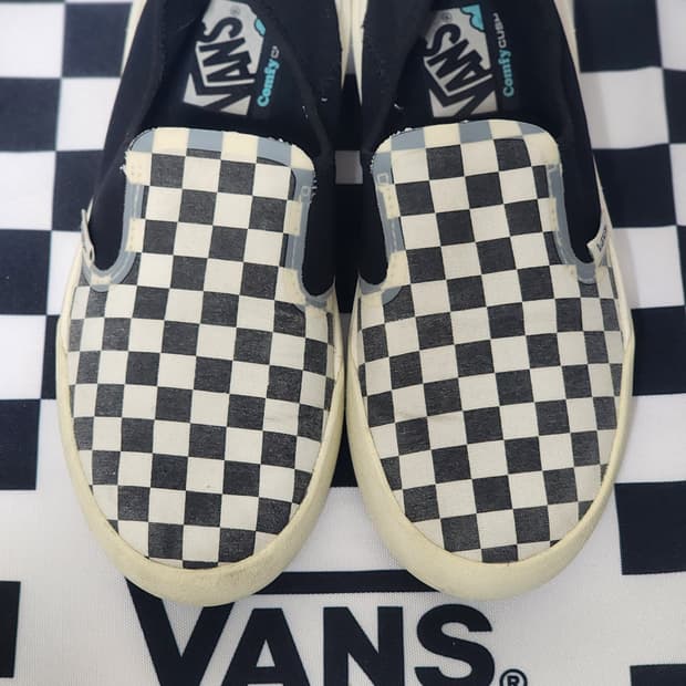 반스 체커보드 슬립온 네이비 240mm