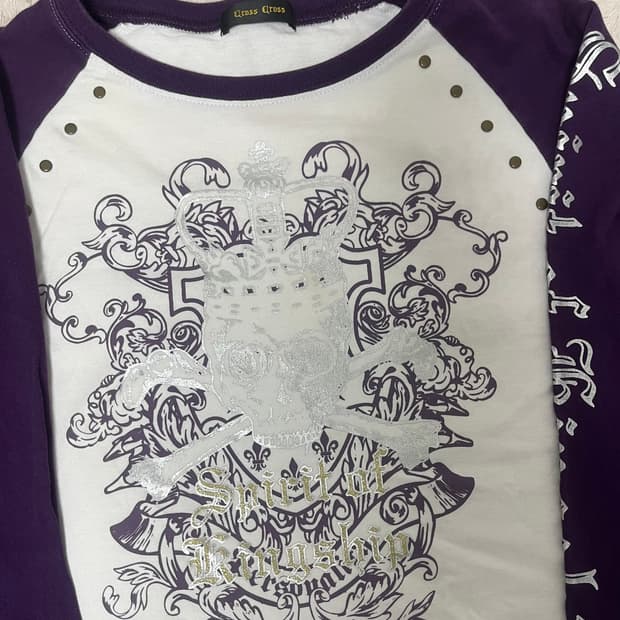 Cross cross 빈티지 래글런 티셔츠