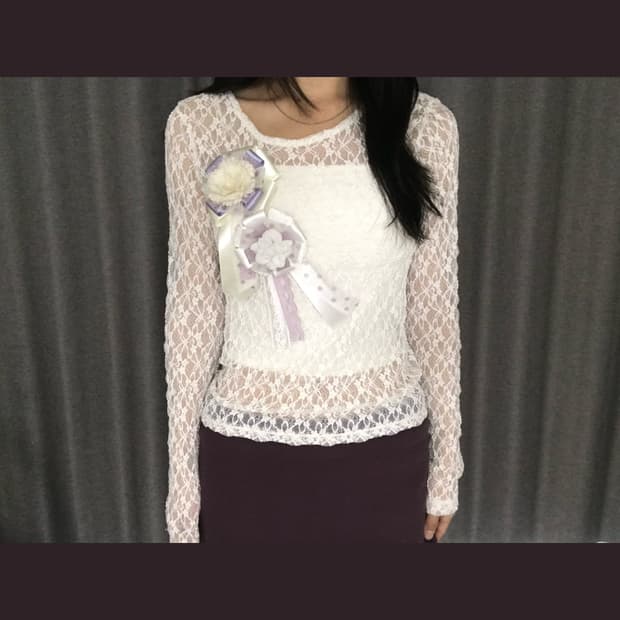 화이트퍼플 플라워 로제트 ♥