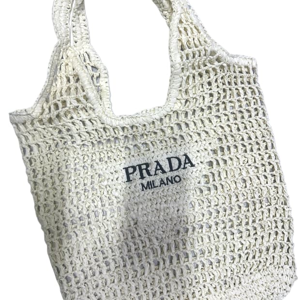 프라다 뷰티 라탄백 에코백 아리보리 세일가 무료배송