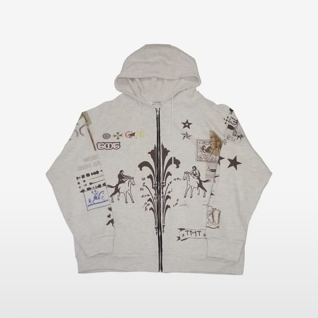 투머치택스 와플 후드집업 아이보리