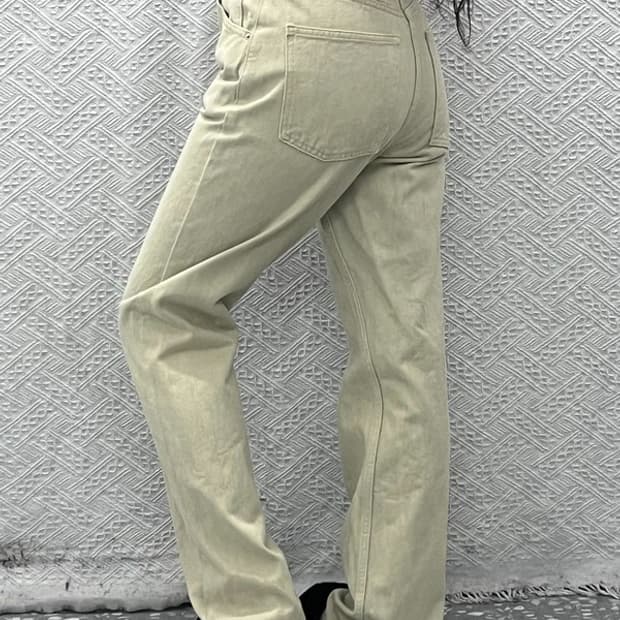 유니클로 U 르메르 빈티지 오트밀 코튼팬츠 면바지 25인치 C10239