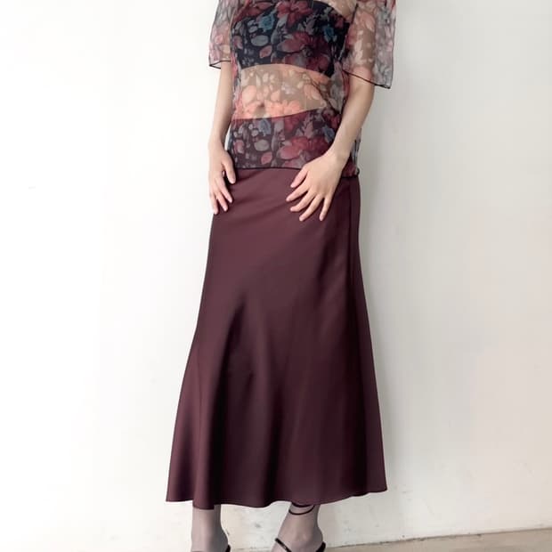 Floral organza layer top
