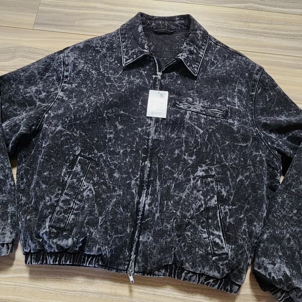 에잇세컨즈스톤워싱데님패딩집업블루종xl