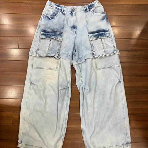 준지 투웨이 멀티카고 데님팬츠 40size