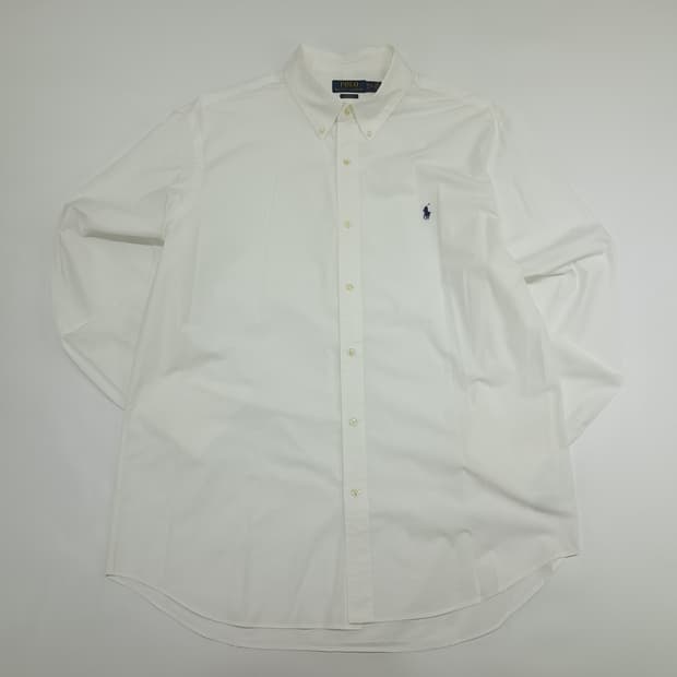 Co667 2XL 폴로 랄프로렌 화이트 QR 긴팔 셔츠 남방