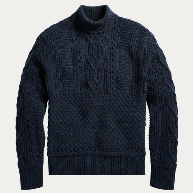 RRL 인디고 울캐시미어 터틀넥 스웨터 M