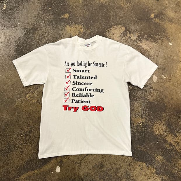 빈티지 90~00s 지져스 나이키 패러디 유머 티셔츠