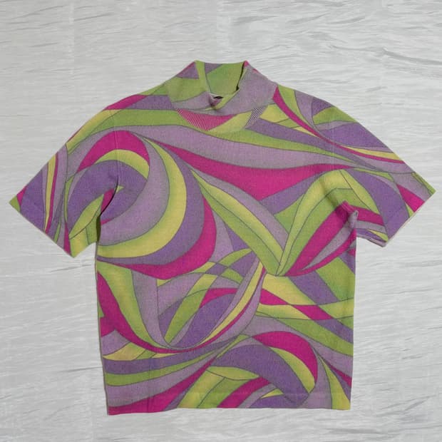 💫 Vintage Psychedelic Shimmer Knit Top