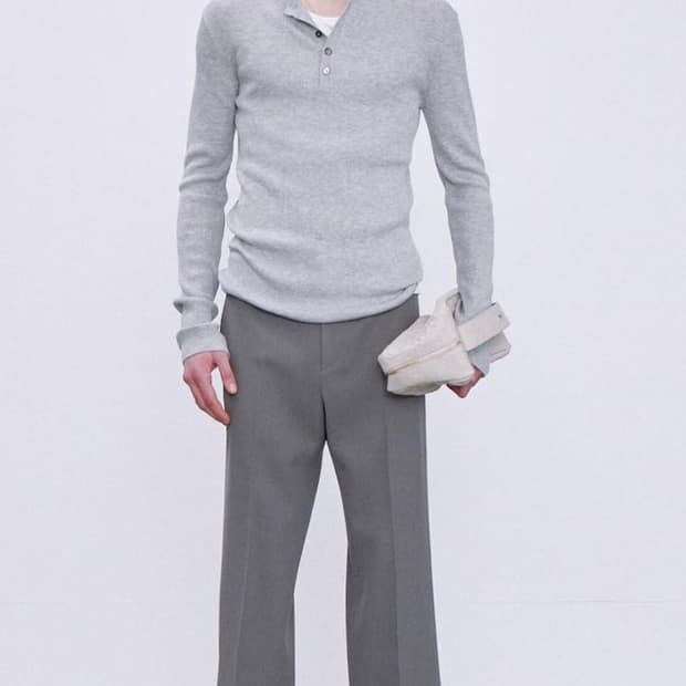 렉토 자카드 헨리넥