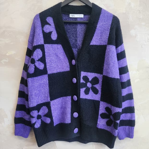 자라 플라워 패턴 가디건