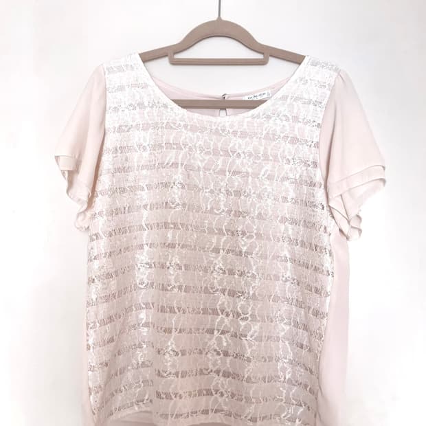 glacier 레이스 반팔 블라우스 (착샷o)