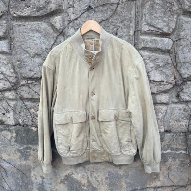 유럽 빈티지 made in italy a-1 스웨이드 가죽 자켓