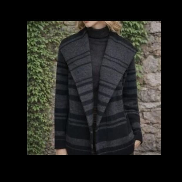 빈스 스트라이프 후드 가디건 66