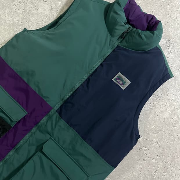 반스  컬러블록 패딩 조끼