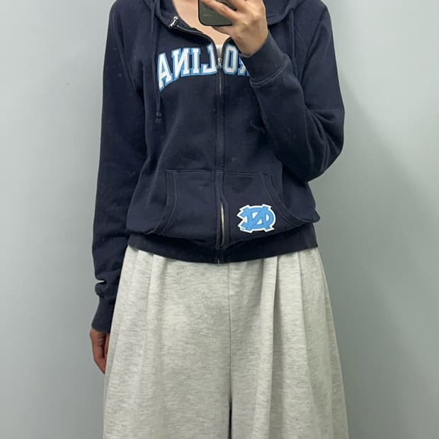 챔피온 컬리지 캘로라이나 네이비 후드집업 