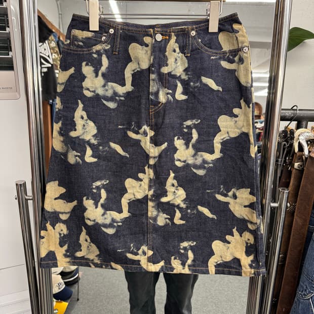 Ozone 빈티지 페인팅 데님스커트