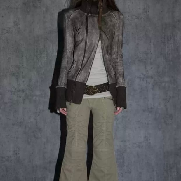 Doublepunch Shirring Mid-waist pants