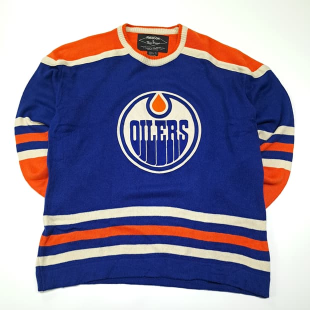 CL213 2XL 리복 90s한국판 NHL 오일러스 블루 하키스웨터