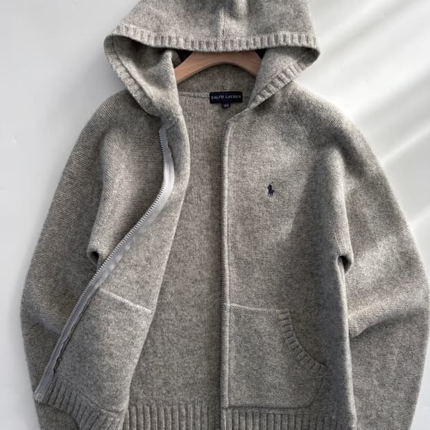 Polo 랄프로렌 우먼 그레이컬러 니트 후드집업