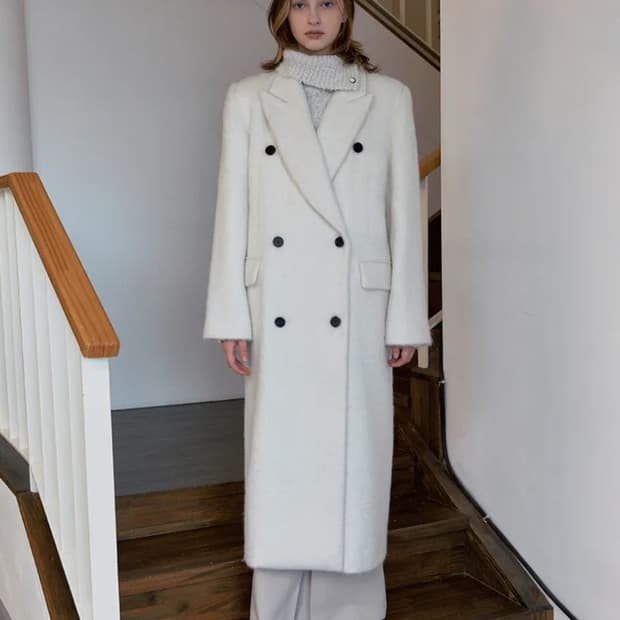 Sinoon 시눈 더블 브레스트 롱코트