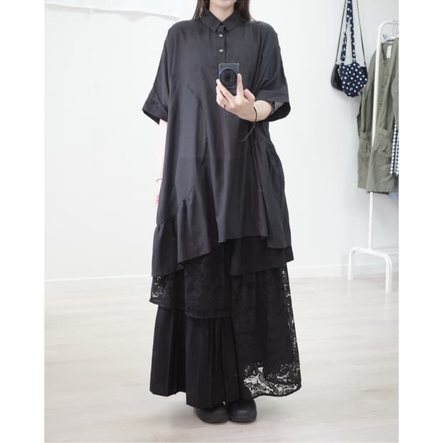 고무 Gomme ruffle over shirts