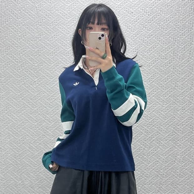아디다스 올드스쿨 레트로 캐주얼 럭비 카라 롱슬리브 M C11475