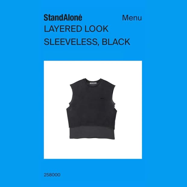 스탠드얼론 standalone 레이어드룩 슬리브리스 티셔츠