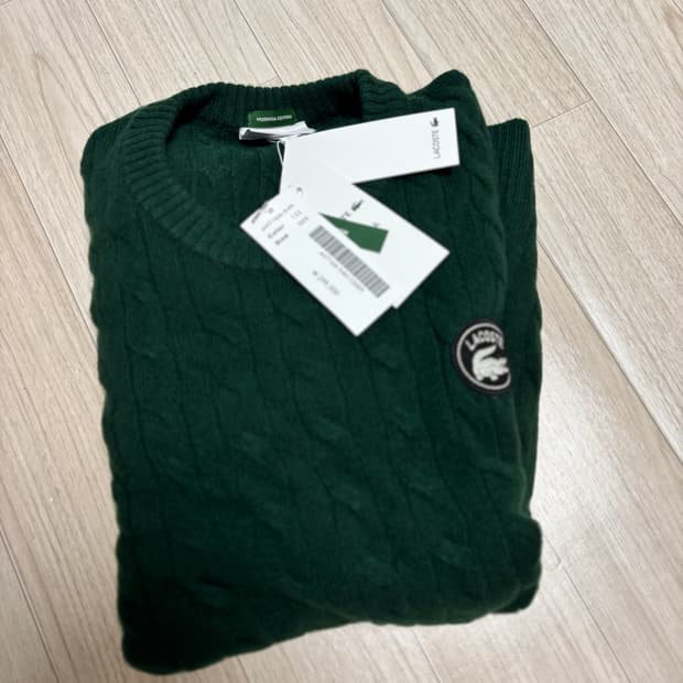 [새제품] 라코스테 케이블 풀오버 다크그린