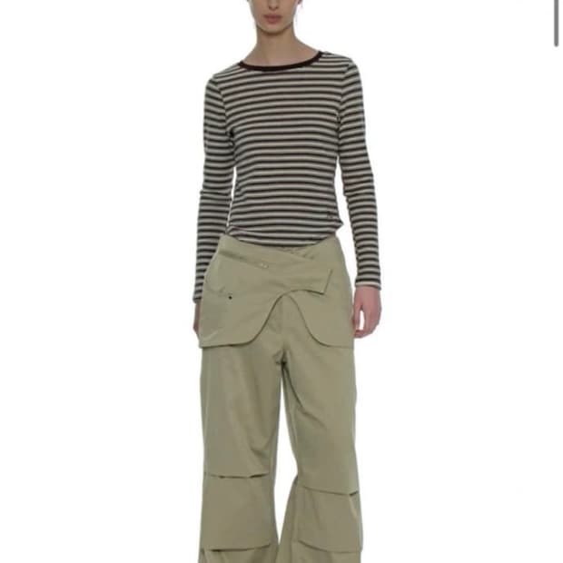 파르티멘토 우먼 레이어드 스커트 팬츠 카키베이지 S