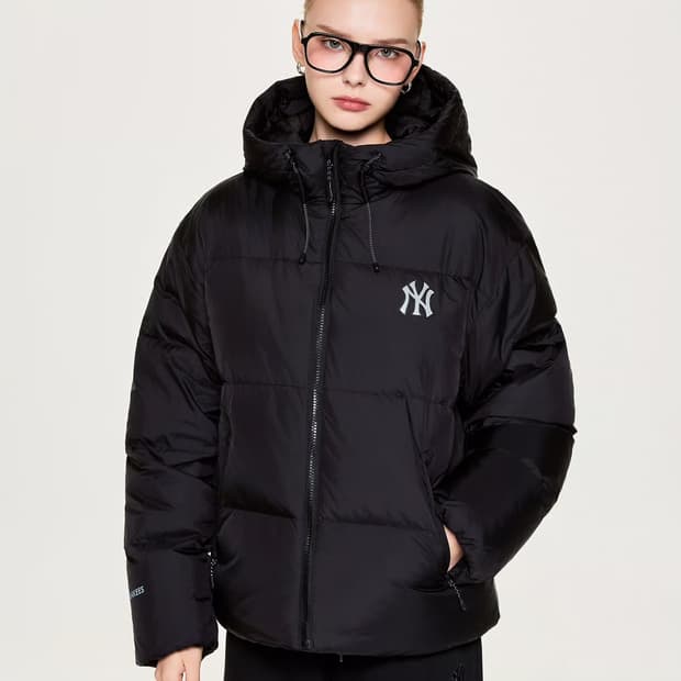 [새상품] mlb 립스탑 후드 커브패딩