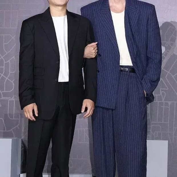 [L,L] 렉토 핀스트라이프 아워글래스 블레이저 자켓 벨트 슬랙스 셋업